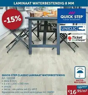 Quick-step classic laminaat waterbestendig