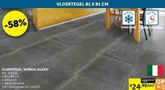 Zelfbouwmarkt Vloertegel myrdal black aanbieding