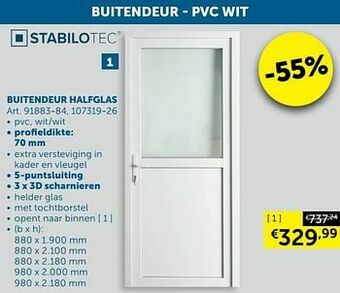Zelfbouwmarkt Buitendeur halfglas aanbieding
