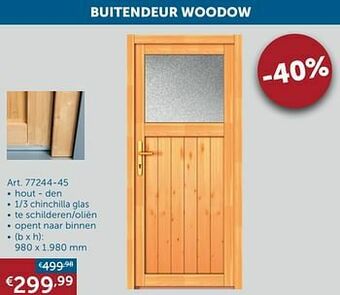 Zelfbouwmarkt Buitendeur woodow aanbieding