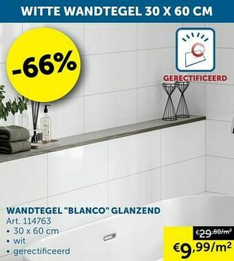 Zelfbouwmarkt Wandtegel blanco glanzend aanbieding