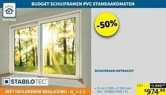 Zelfbouwmarkt Schuifraam antraciet aanbieding