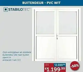 Zelfbouwmarkt Buitendeur die naar buiten opent in antraciet - wit aanbieding
