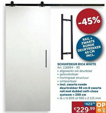 Zelfbouwmarkt Schuifdeur rica white aanbieding