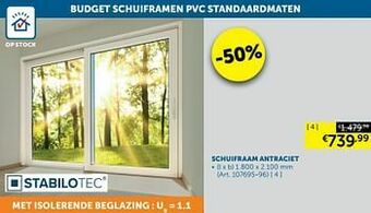 Zelfbouwmarkt Schuifraam antraciet aanbieding