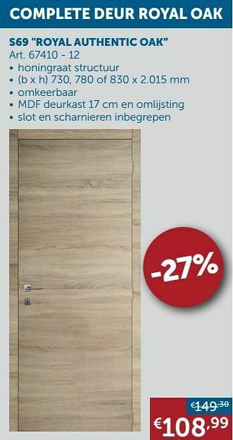 Zelfbouwmarkt S69 royal authentic oak aanbieding
