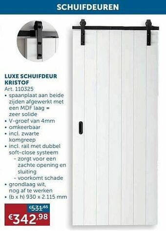Zelfbouwmarkt Luxe schuifdeur kristof aanbieding