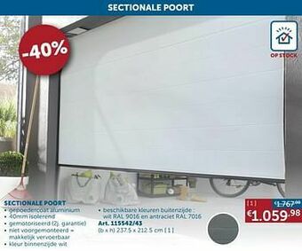 Zelfbouwmarkt Sectionale poort aanbieding