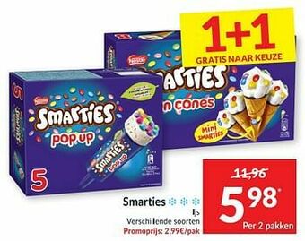 Intermarché Smarties ijs aanbieding
