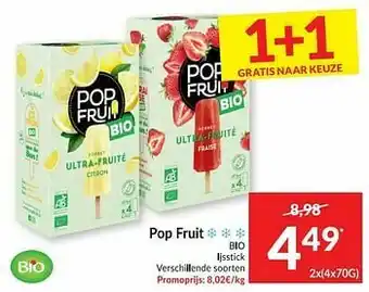 Intermarché Pop fruit bio ijsstick aanbieding