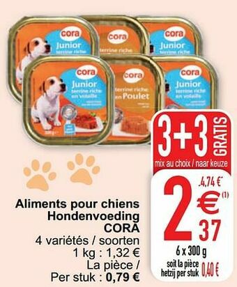 Cora Aliments pour chiens hondenvoeding cora aanbieding