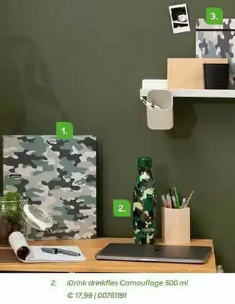 Idrink drinkfles camouflage