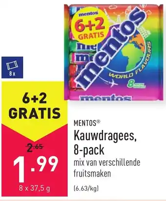 Mentos Kauwdragees, 8-pack 37.5g
