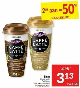 Intermarché Emmi koude koffie caffè latte aanbieding