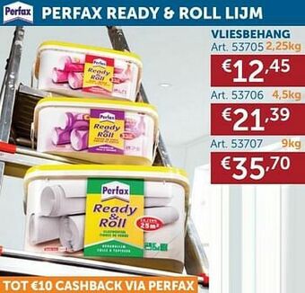 Zelfbouwmarkt Perfax ready + roll lijm vliesbehang aanbieding