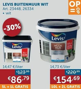 Zelfbouwmarkt Levis buitenmuur wit aanbieding