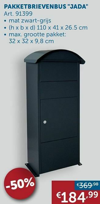 Zelfbouwmarkt Pakketbrievenbus jada aanbieding