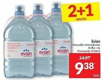 Intermarché Evian natuurlijk mineraalwater aanbieding