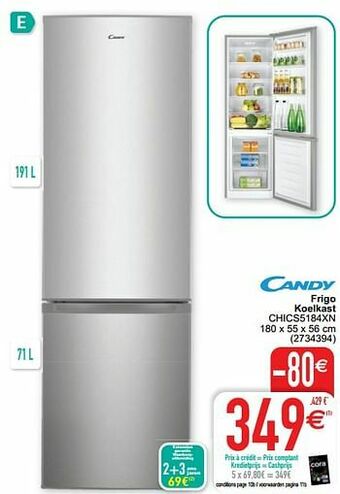 Candy frigo koelkast chics5184xn