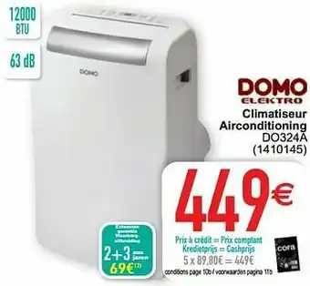 Cora Domo elektro climatiseur airconditioning do324a aanbieding