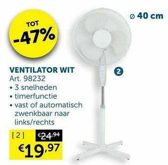 Zelfbouwmarkt Ventilator wit aanbieding