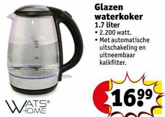 Kruidvat Watshome glazen waterkoker aanbieding