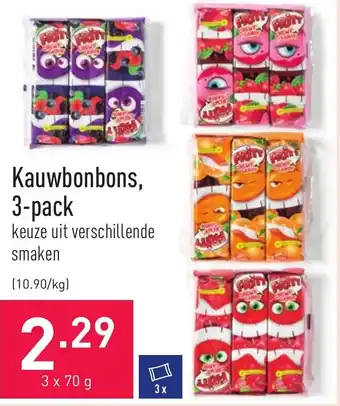 ALDI Kauwbonbons, 3-pack 70g aanbieding