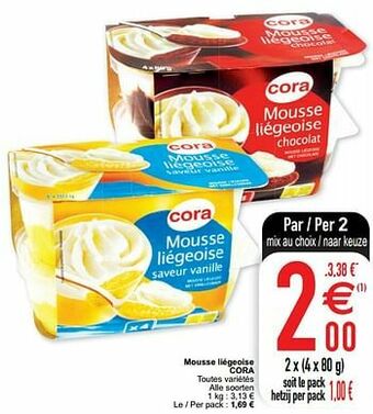 Cora Mousse liégeoise cora aanbieding