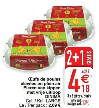Cora Oeufs de poules élevées en plein air eieren van kippen met vrije uitloop dinima aanbieding