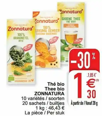 Cora Thé bio thee bio zonnatura aanbieding
