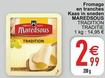 Cora Fromage en tranches kaas in sneden maredsous tradition traditie aanbieding