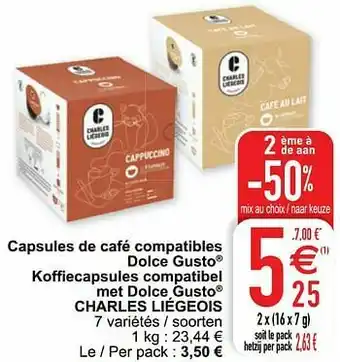 Cora Capsules de café compatibles dolce gusto® koffiecapsules compatibel met dolce gusto charles liégeois aanbieding