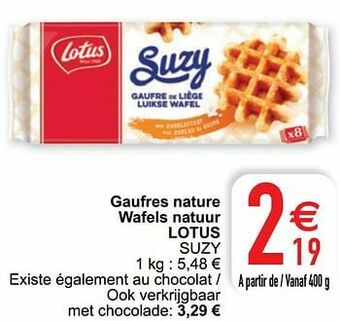 Cora Gaufres nature wafels natuur lotus suzy aanbieding