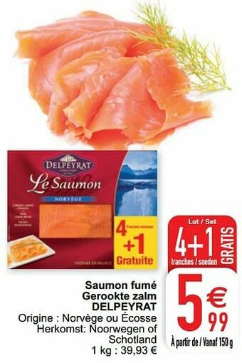 Cora Saumon fumé gerookte zalm delpeyrat aanbieding