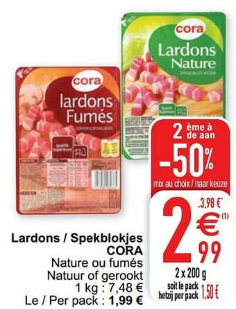 Cora Lardons - spekblokjes cora aanbieding