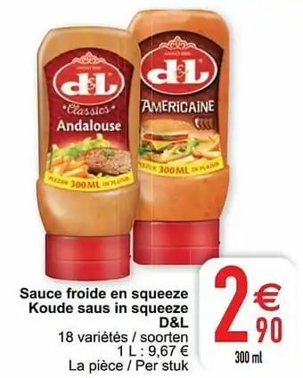 Cora Sauce froide en squeeze koude saus in squeeze d+l aanbieding