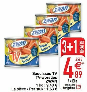 Cora Saucisses tv tv-worstjes zwan aanbieding