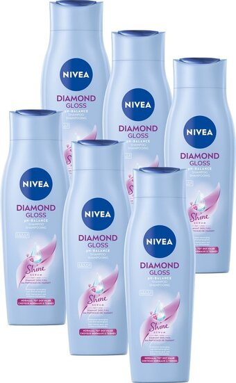 Nivea diamond gloss care shampoo - 6 x 250 ml - voordeelverpakking