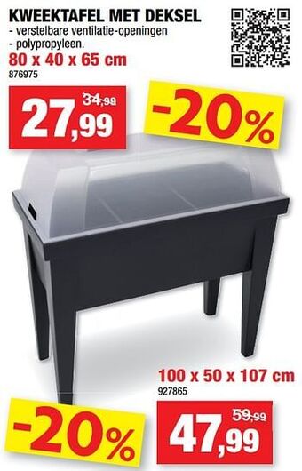 Hubo Kweektafel met deksel aanbieding
