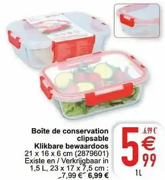 Cora Boîte de conservation clipsable klikbare bewaardoos aanbieding