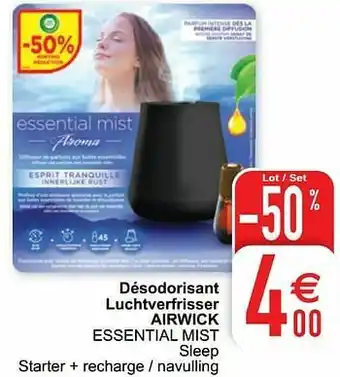 Désodorisant luchtverfrisser airwick essential mist