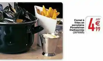 Cora Cornet à frites en porcelaine porseleinen friethoorntje aanbieding