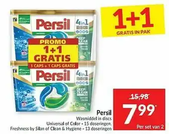 Intermarché Persil wasmiddel in discs universal of color freshness by silan of clean + hygiene aanbieding