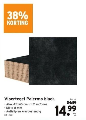 GAMMA Vloertegel Palermo black aanbieding
