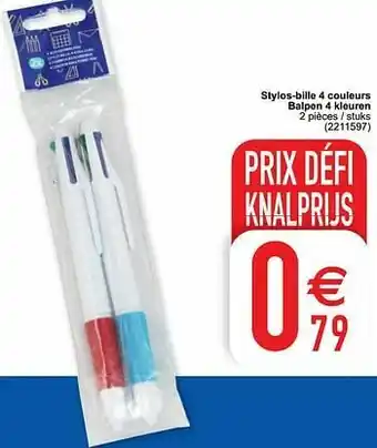 Cora Stylos-bille 4 couleurs balpen 4 kleuren aanbieding