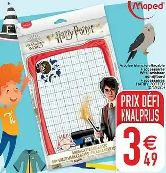 Cora Ardoise blanche effaçable + accessoires wit uitwisbaar schrijfbord + accessoires harry potter aanbieding