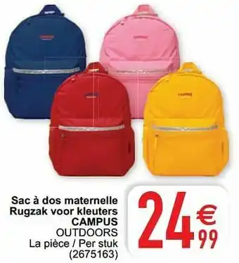 Cora Sac à dos maternelle rugzak voor kleuters campus outdoors aanbieding