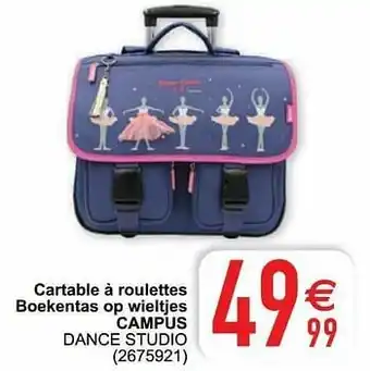 Cora Cartable à roulettes boekentas op wieltjes campus dance studio aanbieding