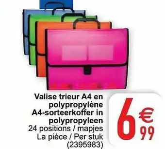 Valise trieur a4 en polypropylène a4-sorteerkoffer in polypropyleen