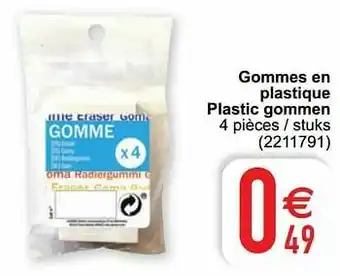 Cora Gommes en plastique plastic gommen aanbieding